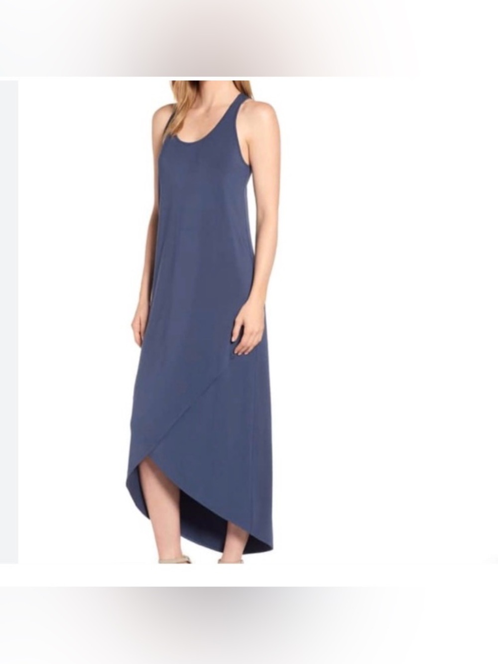 NIC+ZOE Slate Blue Sleeveless High-Low Wrap Dress